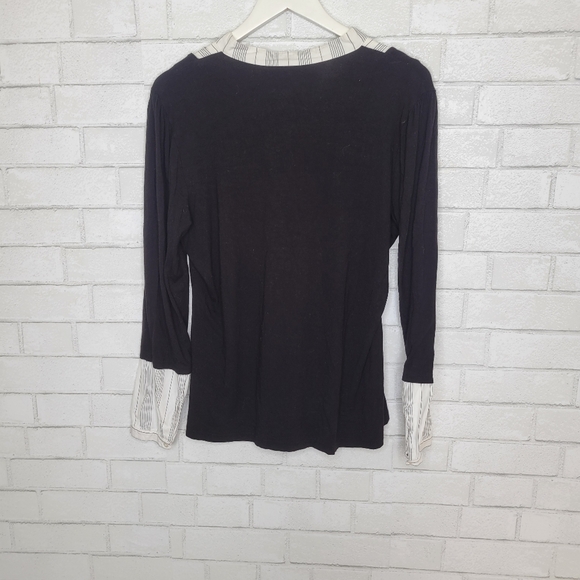 Style & Co Black White Undershirt Sweatshirt - Picture 2 of 4